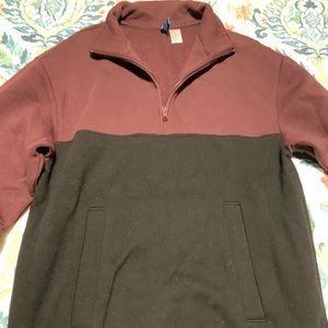 Colour block 3/4 zip sweater